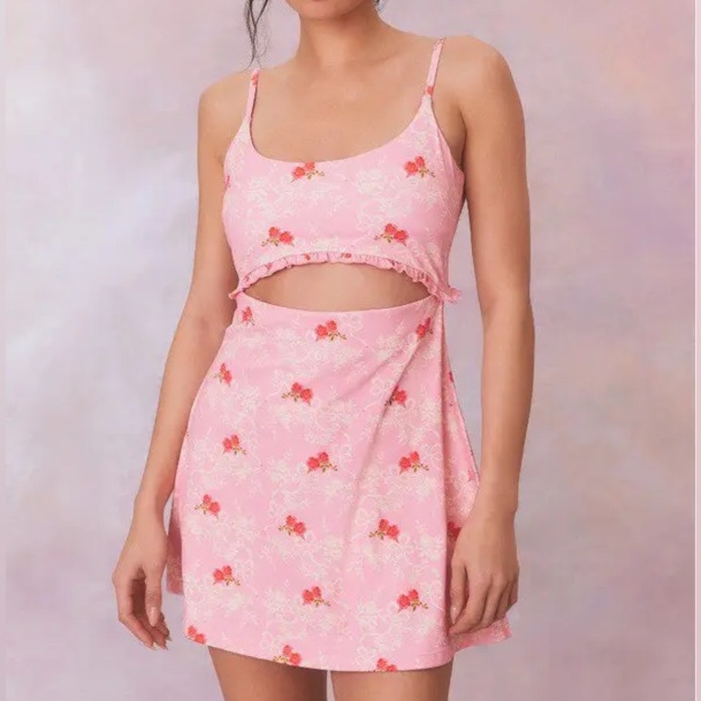 LoveShackFancy Astoria Active Dress in Rosy Romance